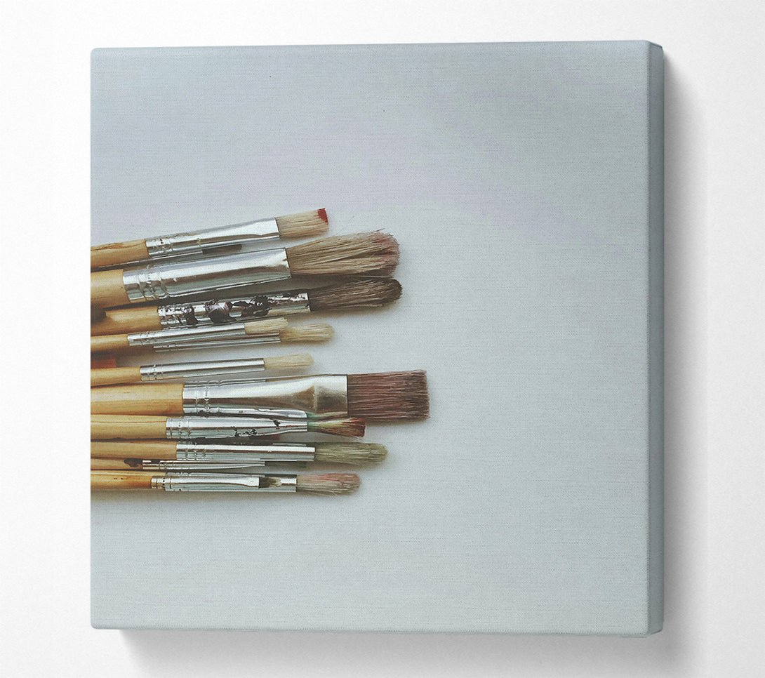  A Canvas Print of Brown Bristle Brushes Canvas Print