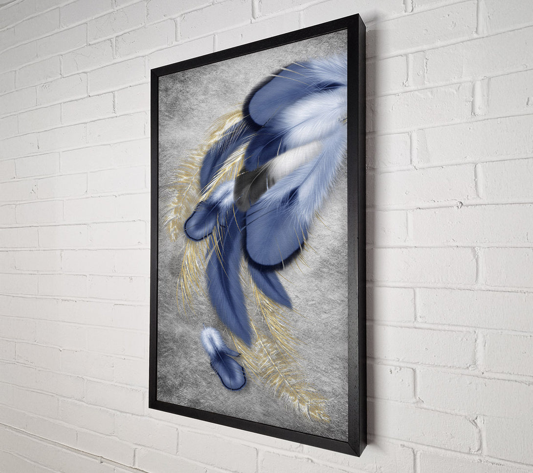  A Canvas Print of Blue Feathers Canvas Wall Art