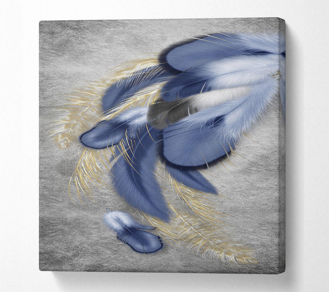  A Canvas Print of Blue Feathers Canvas Wall Art