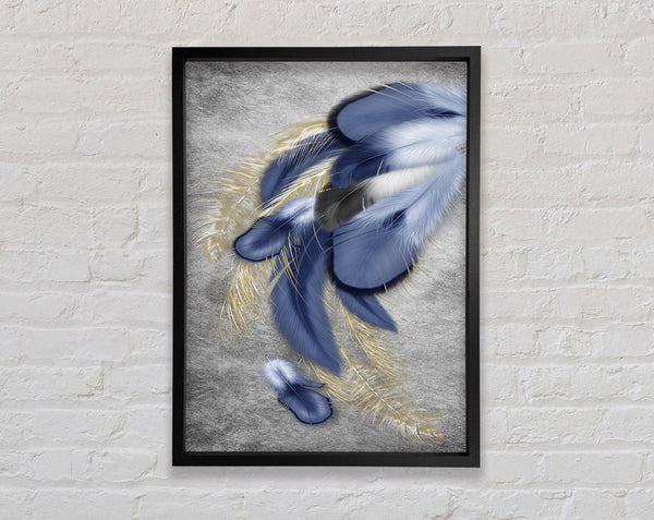 Blue Feathers Framed Print