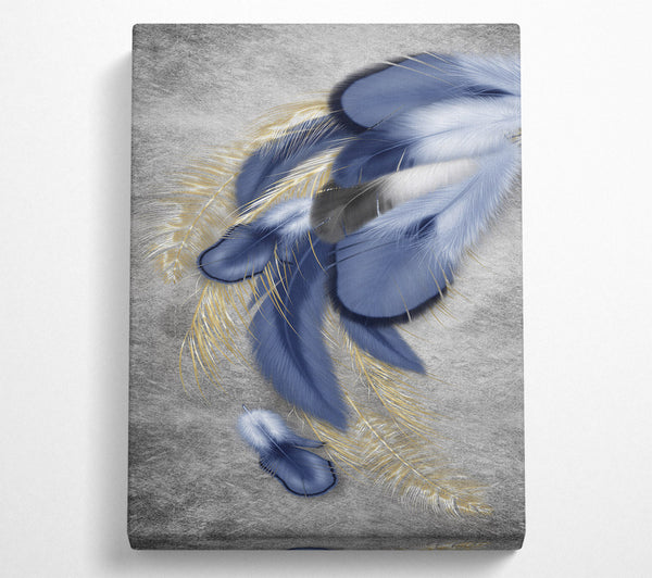  A Canvas Print of Blue Feathers Canvas Wall Art