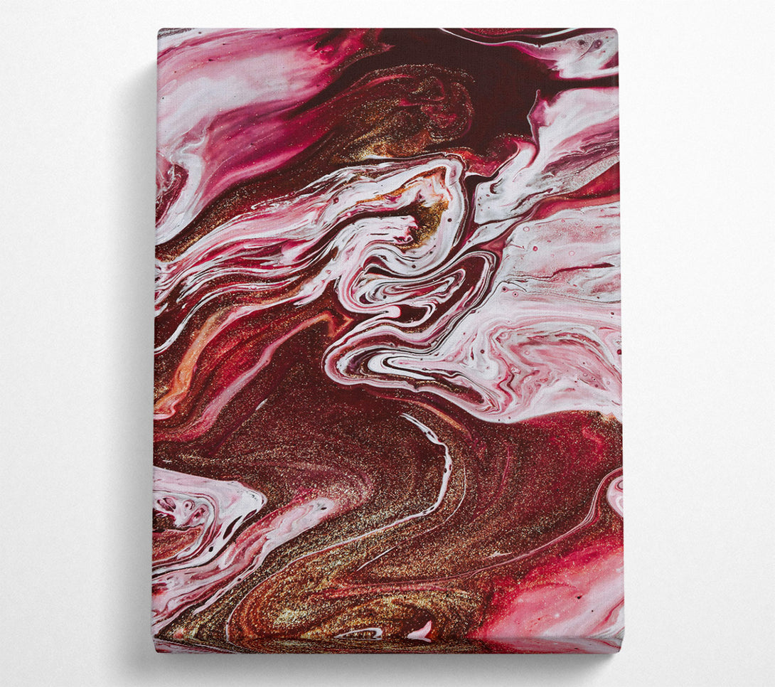  A Canvas Print of Crimson Swirls Of Gold Canvas Wall Art