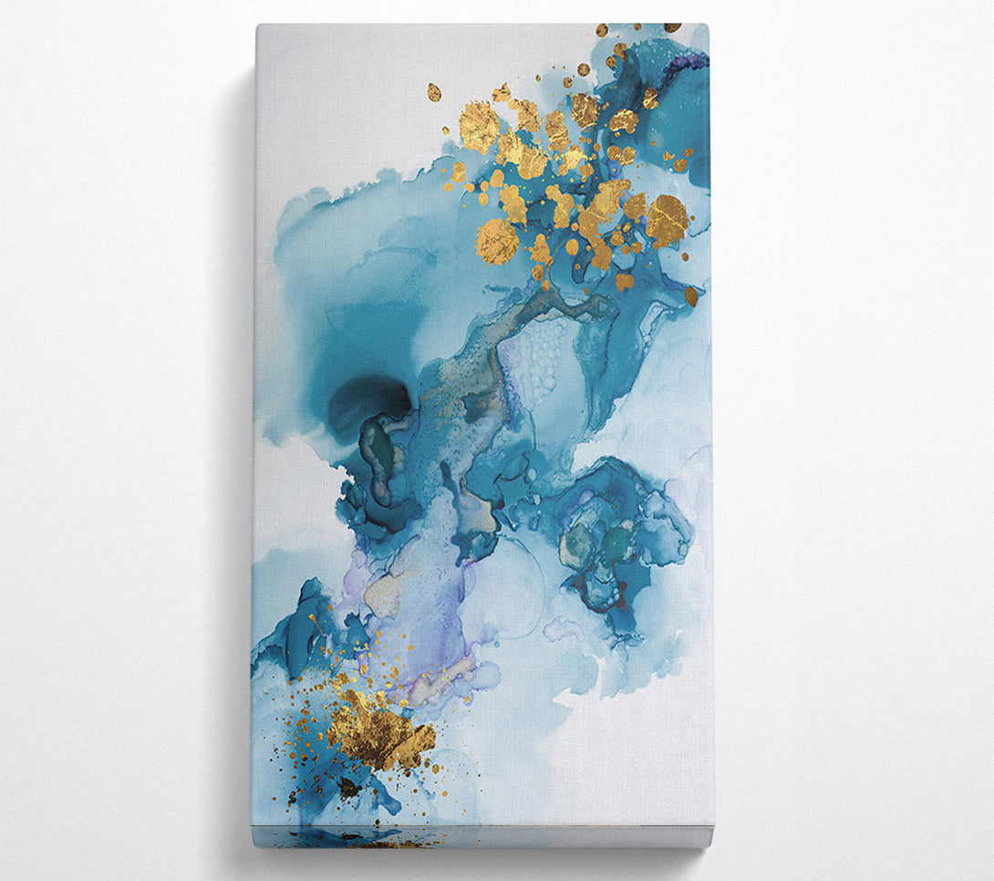  A Canvas Print of Blue Flow And Glitter Gold Canvas Art