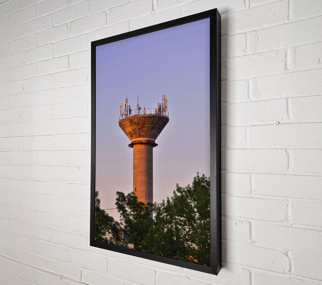  A Canvas Print of Orange Sunset Tower Canvas Print