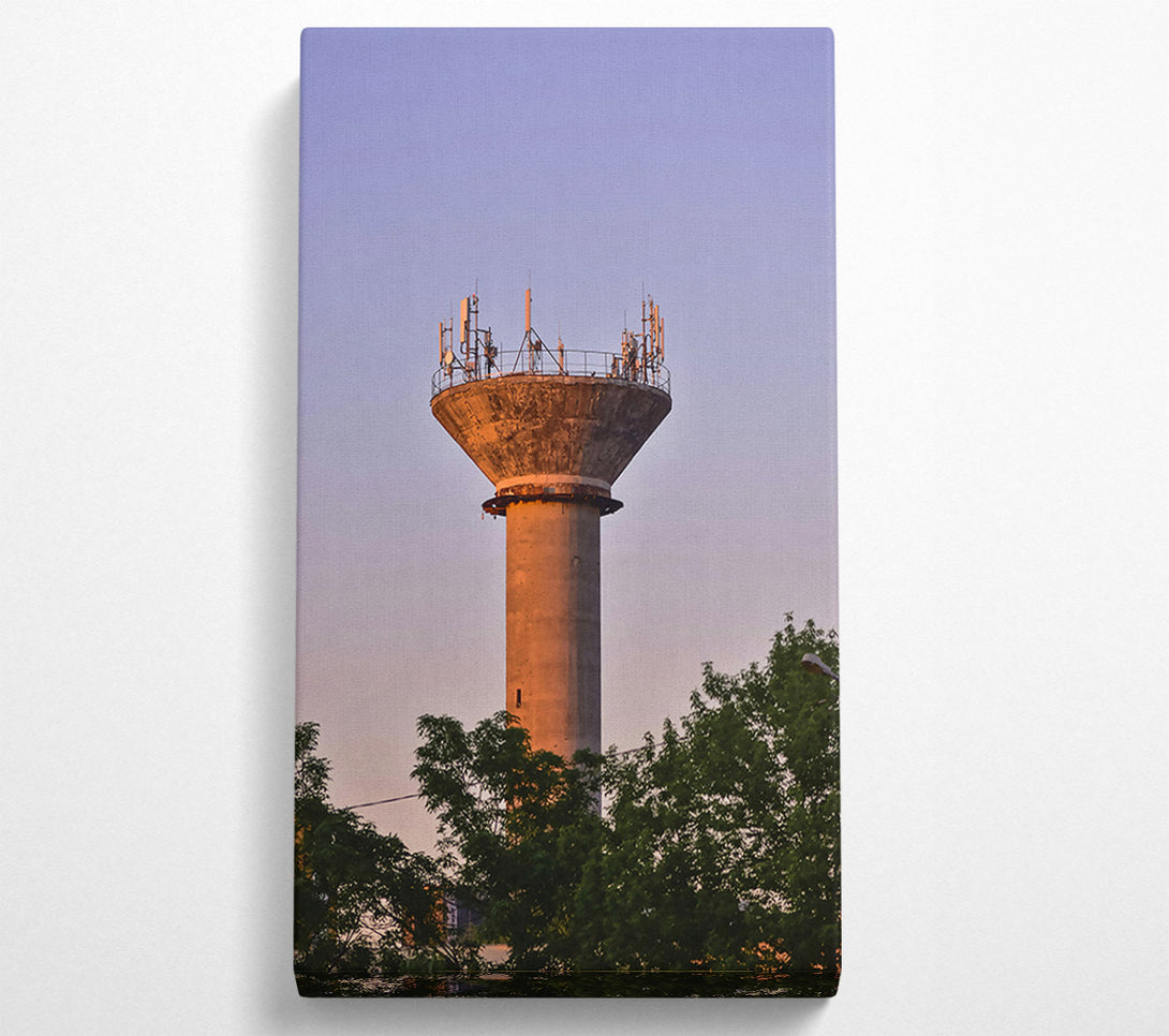  A Canvas Print of Orange Sunset Tower Canvas Print