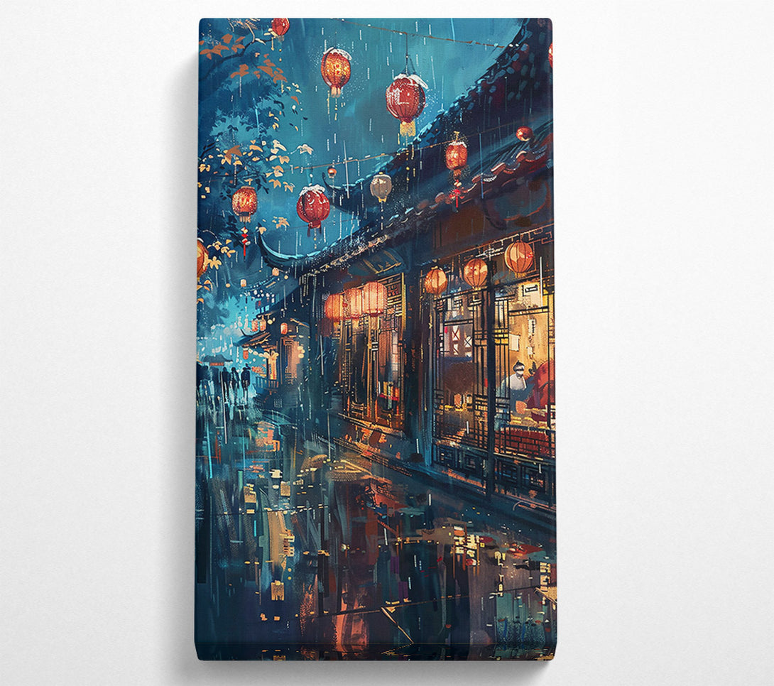  A Canvas Print of Blue Rain Lanterns Canvas Art