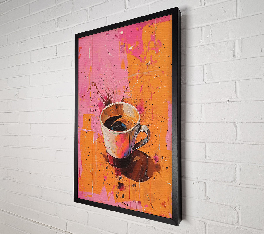  A Canvas Print of Pink Splashes And Coffee Canvas Wall Art