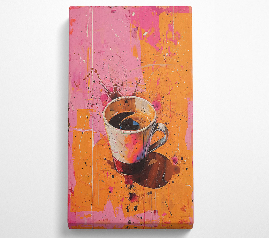  A Canvas Print of Pink Splashes And Coffee Canvas Wall Art