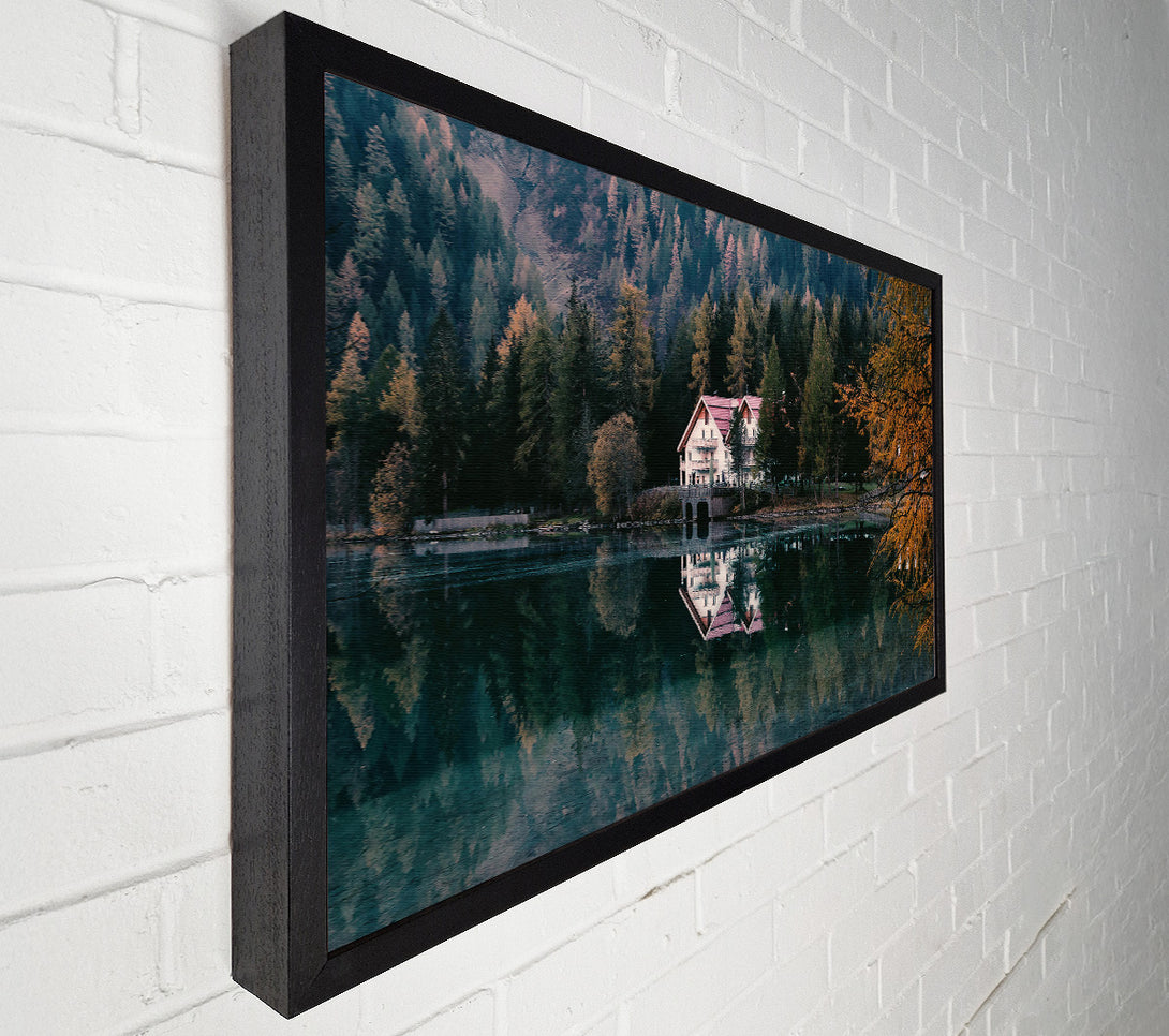  A Canvas Print of Teal Lake Reflection Canvas Art