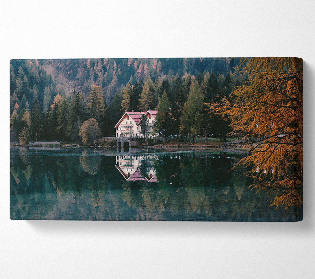  A Canvas Print of Teal Lake Reflection Canvas Art