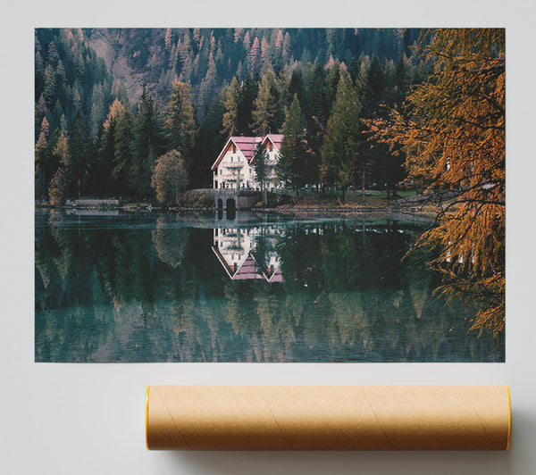 Teal Lake Reflection Giclee Print