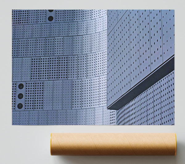 Gray Perforated Facade Poster