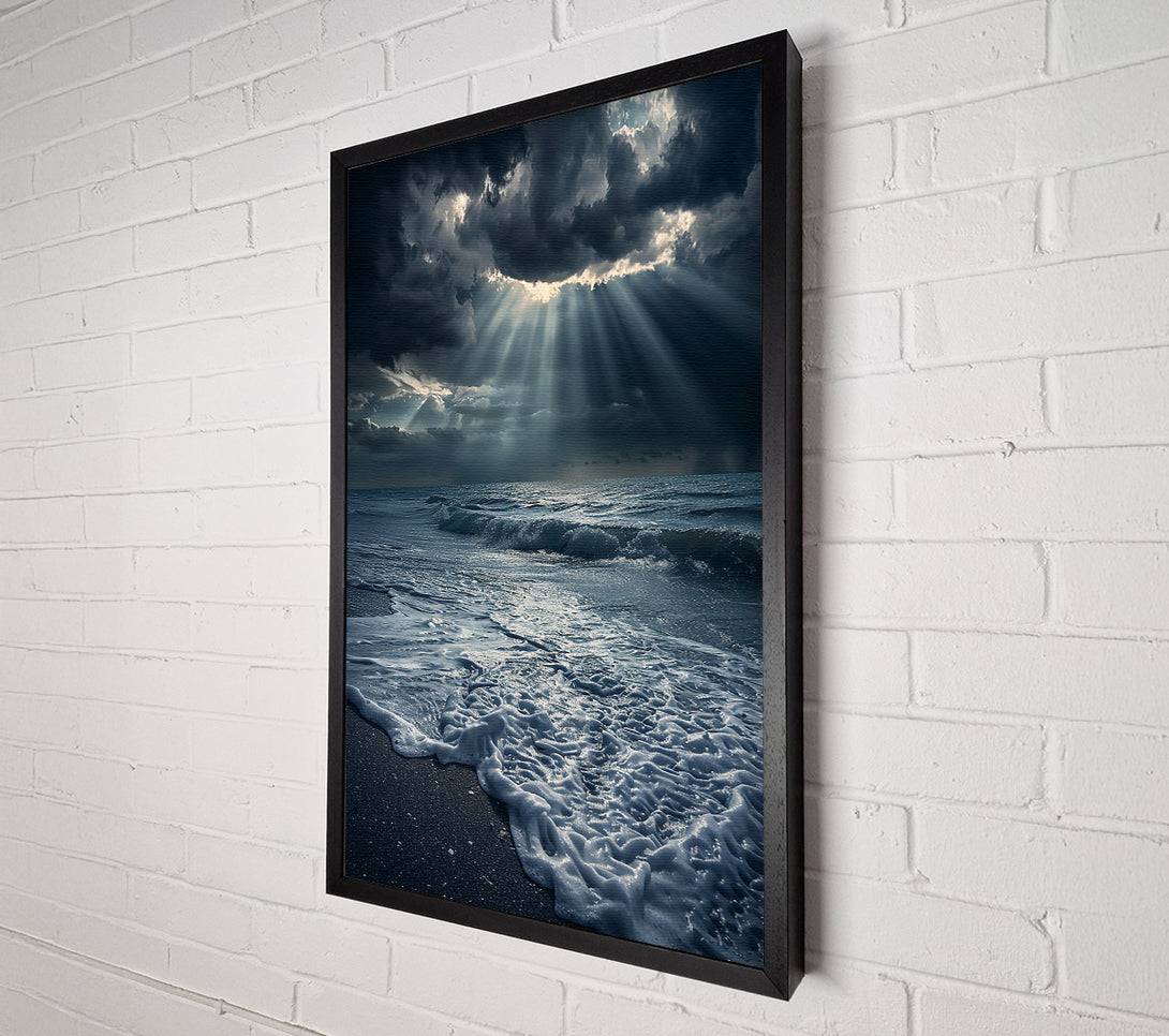  A Canvas Print of Blue Light Through Clouds Canvas Art