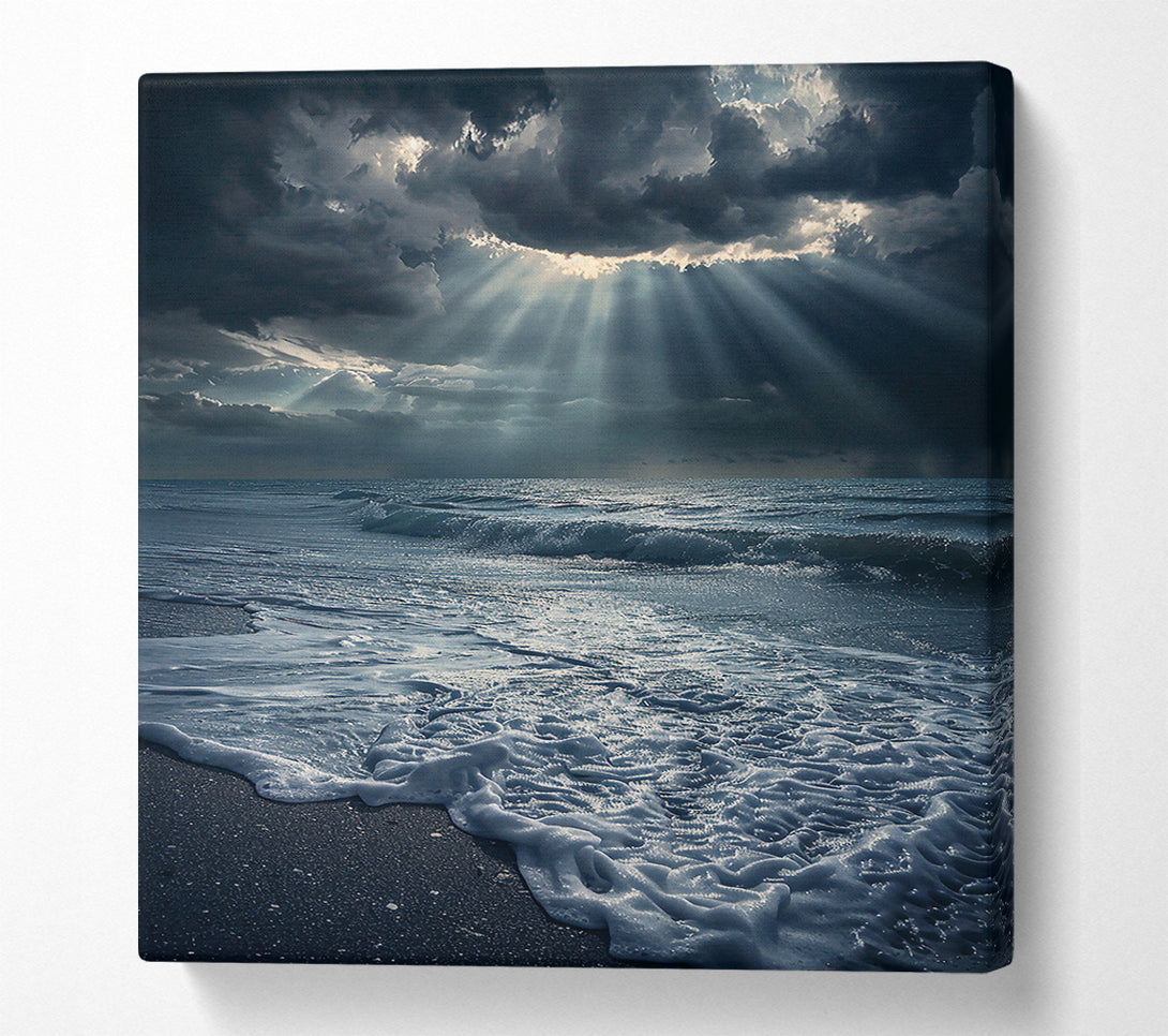  A Canvas Print of Blue Light Through Clouds Canvas Art