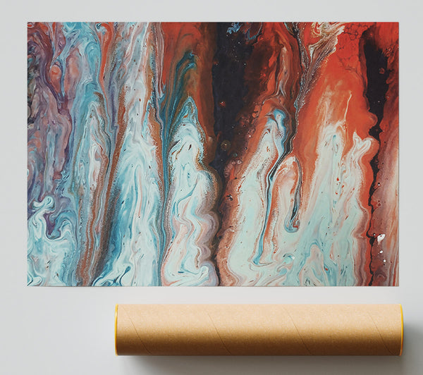 Orange Swirling Hues Print