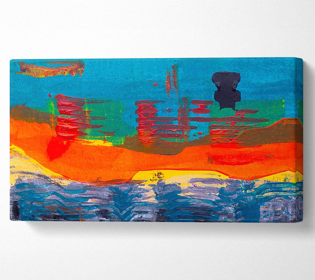  A Canvas Print of Orange Abstract Landscape Canvas Wall Art