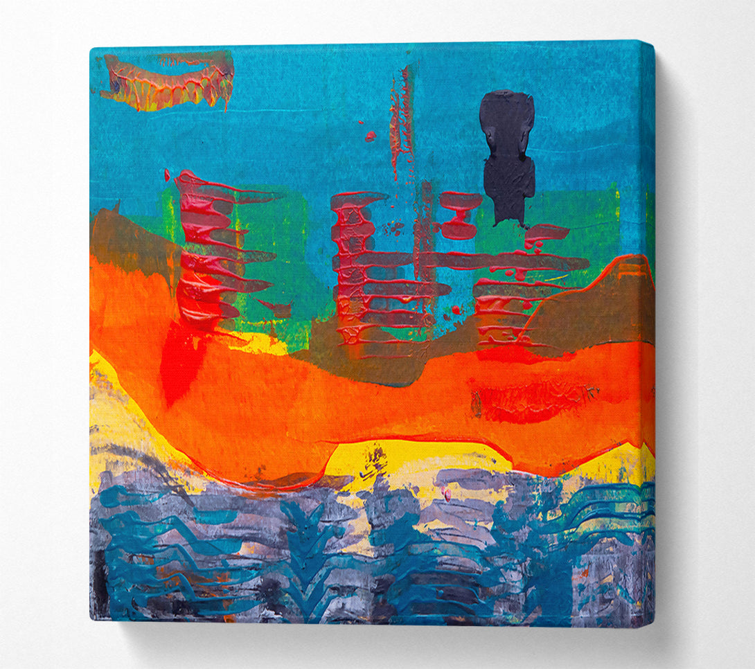  A Canvas Print of Orange Abstract Landscape Canvas Wall Art