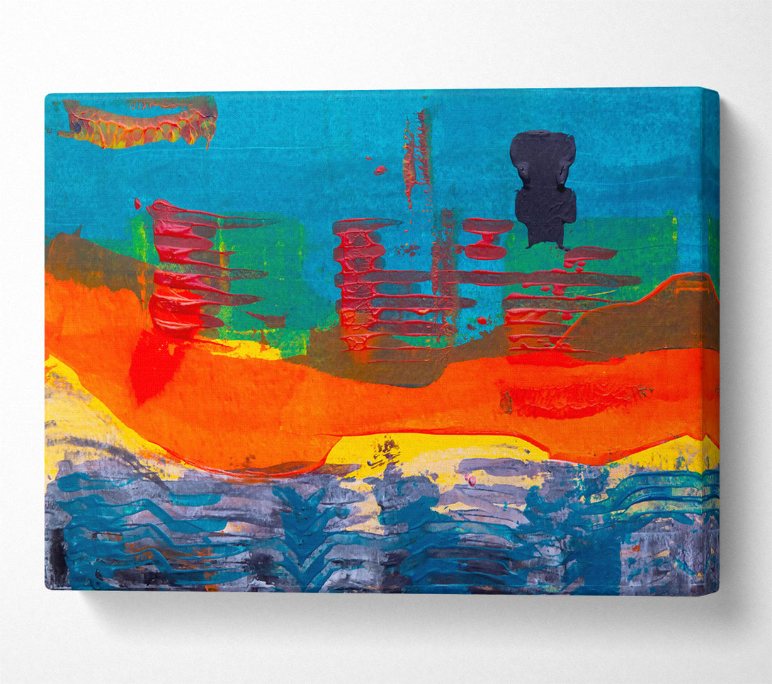  A Canvas Print of Orange Abstract Landscape Canvas Wall Art