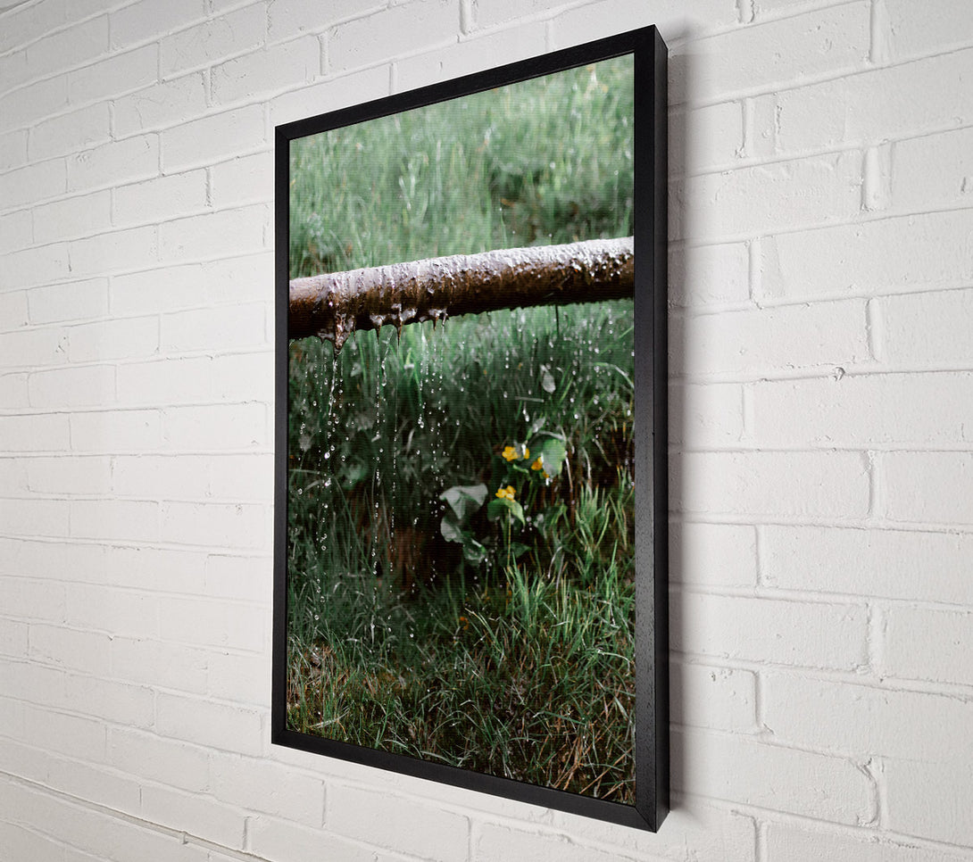  A Canvas Print of Green Leaky Pipe Drips Canvas Art