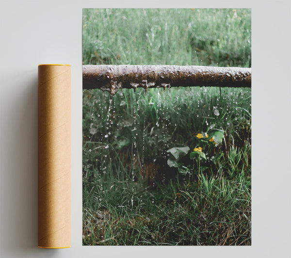 Green Leaky Pipe Drips Giclee Print