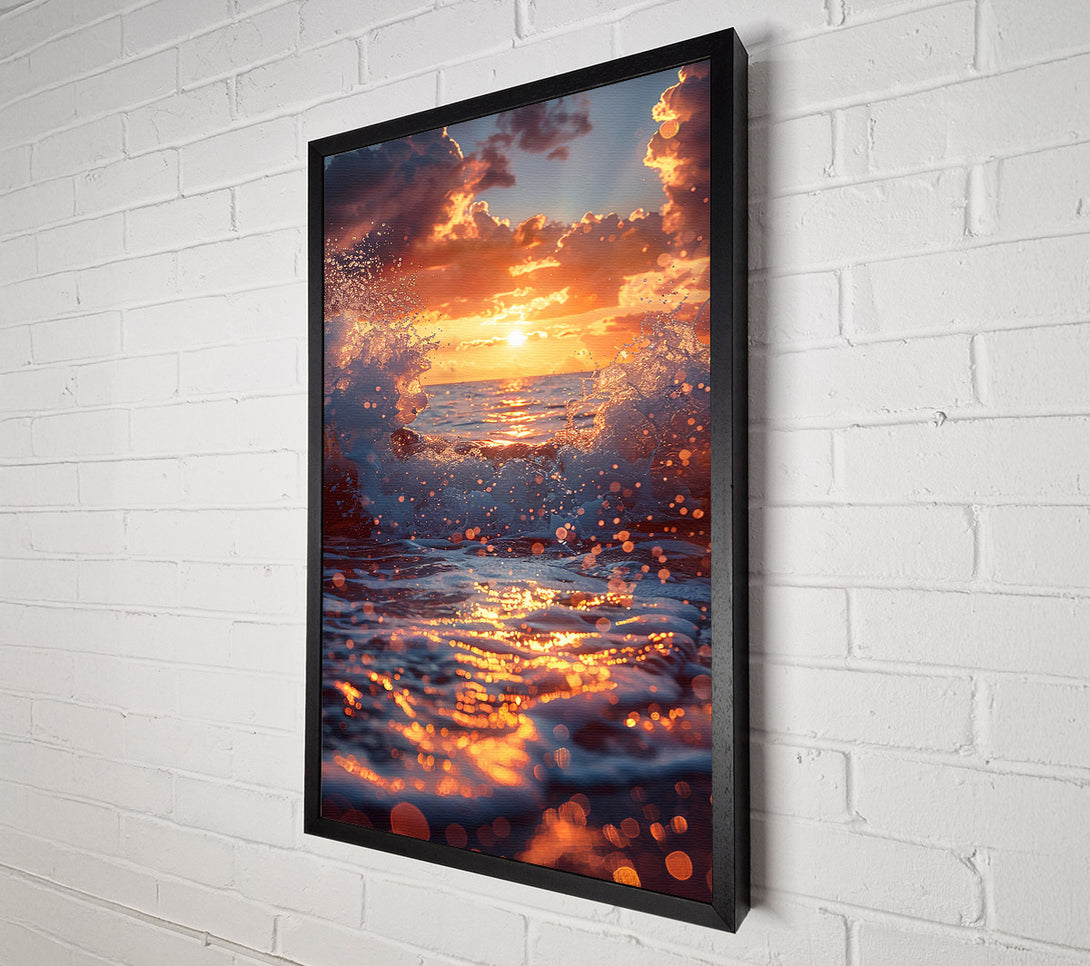  A Canvas Print of Golden Sunset Surge Canvas Wall Art