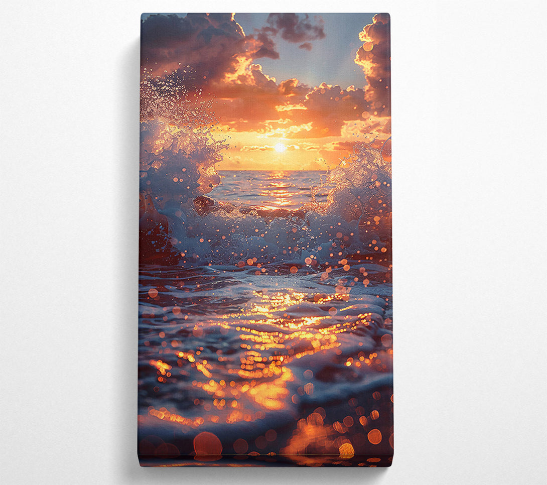  A Canvas Print of Golden Sunset Surge Canvas Wall Art