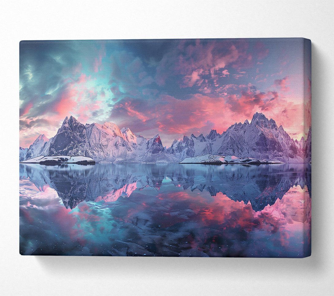  A Canvas Print of Pink Sky Reflection Canvas Print