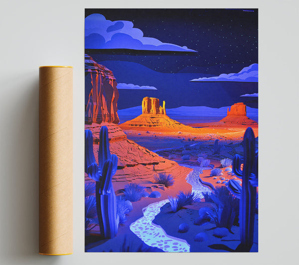 Blue Desert Stream Giclee Print