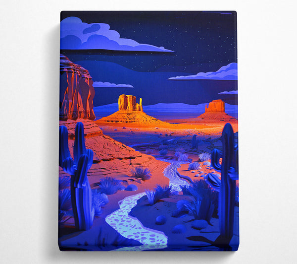  A Canvas Print of Blue Desert Stream Canvas Print