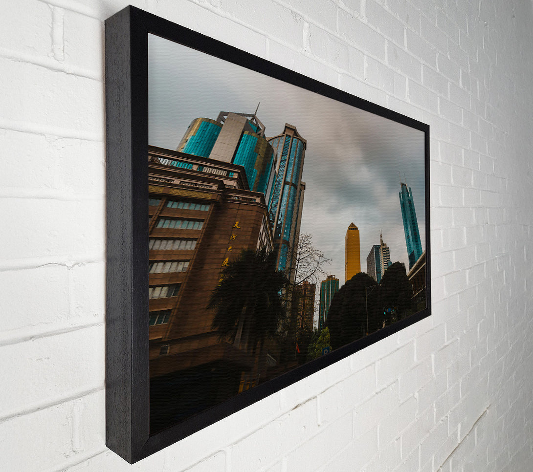  A Canvas Print of Golden Sky Cityscape Canvas Wall Art