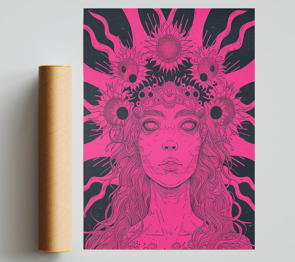 Pink Sun Goddess Print