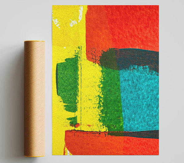 Yellow & Red Abstract Giclee Print
