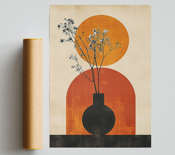 Burnt Orange Silhouette Poster