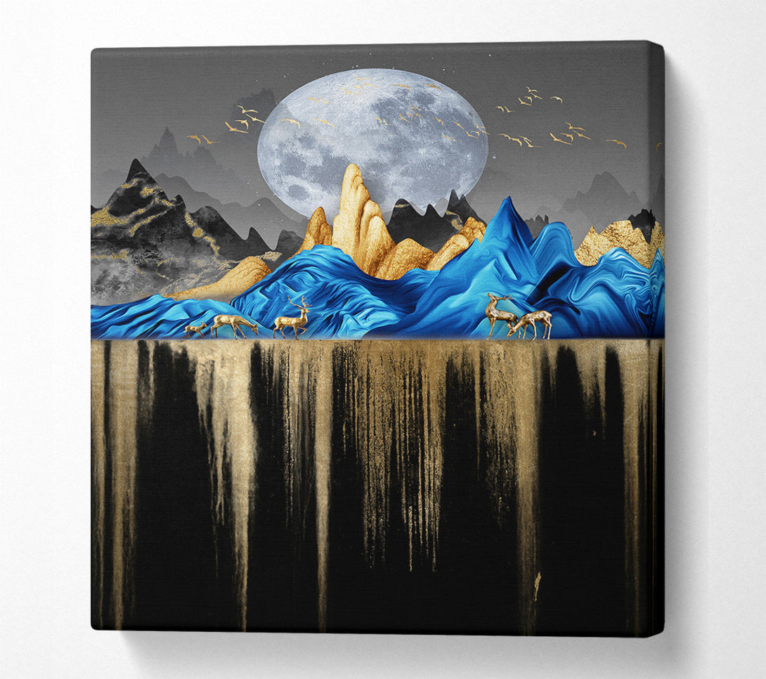  A Canvas Print of Blue Liquid Moonlight Canvas Print