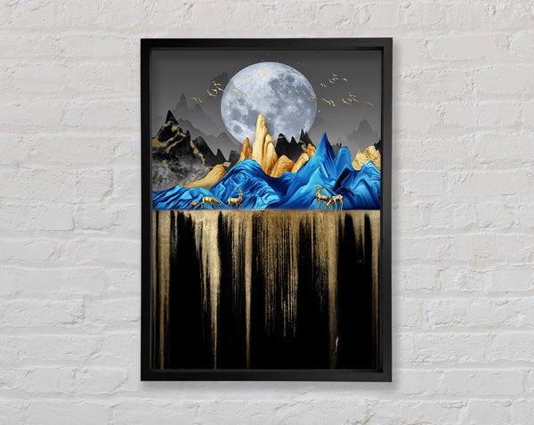 Blue Liquid Moonlight Framed Print