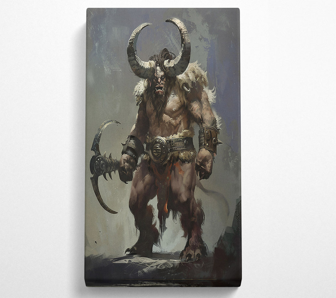  A Canvas Print of Crimson Furry Warrior Canvas Print