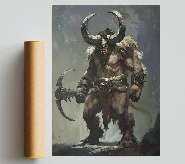 Crimson Furry Warrior Print