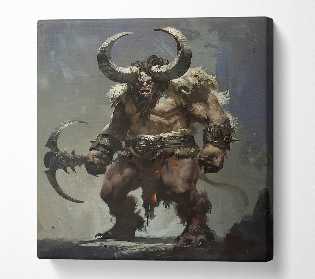  A Canvas Print of Crimson Furry Warrior Canvas Print
