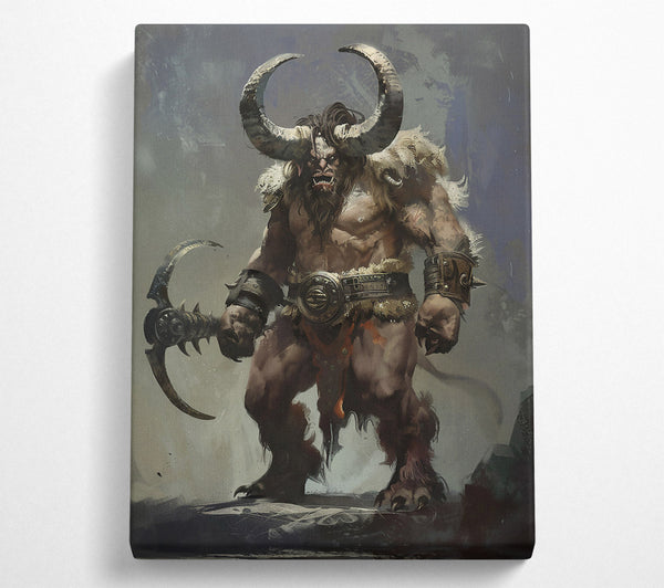  A Canvas Print of Crimson Furry Warrior Canvas Print