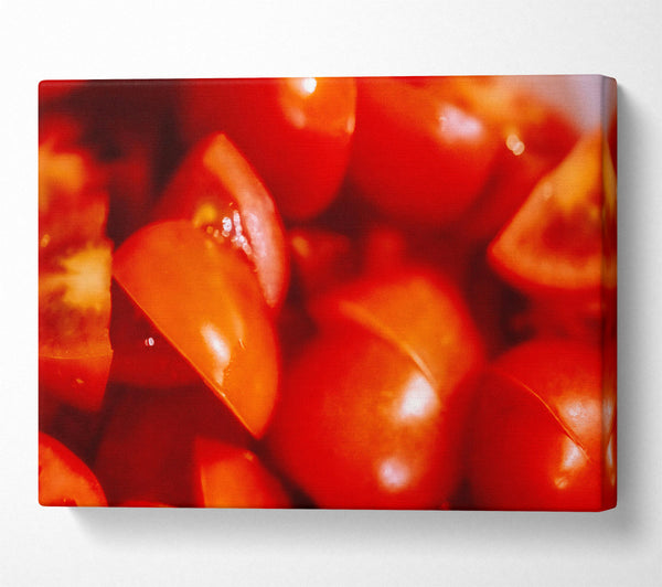  A Canvas Print of Crimson Tomato Slices Canvas Wall Art