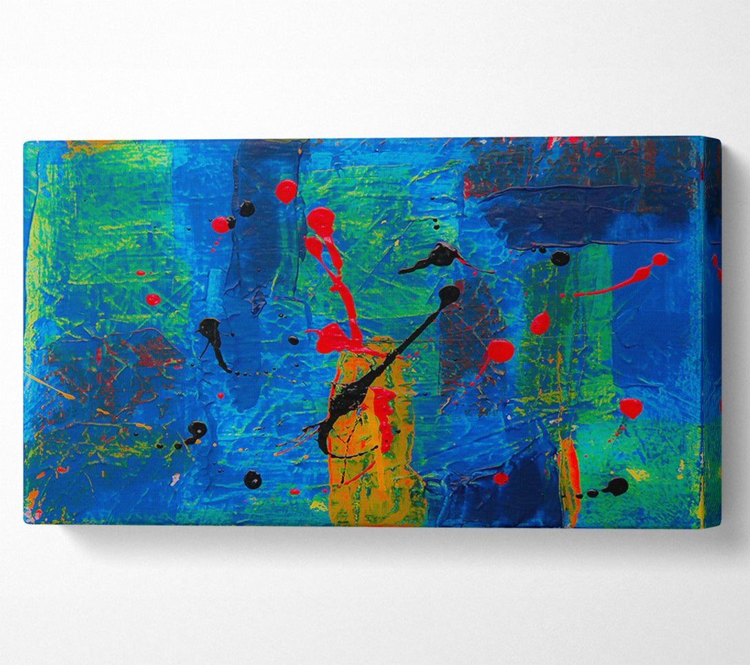  A Canvas Print of Blue Abstract Splattering Canvas Print