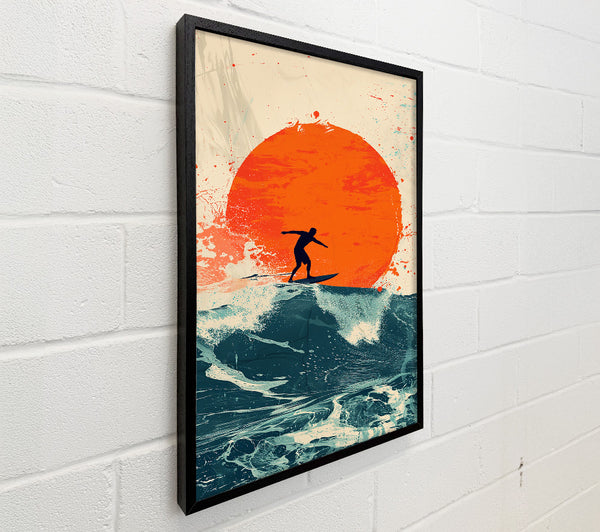 Orange Sunset Surfer