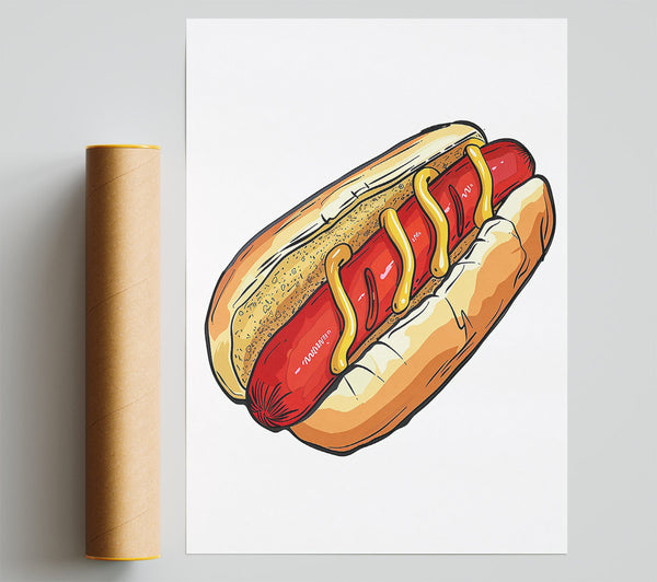 Mustard And Red Dog Print