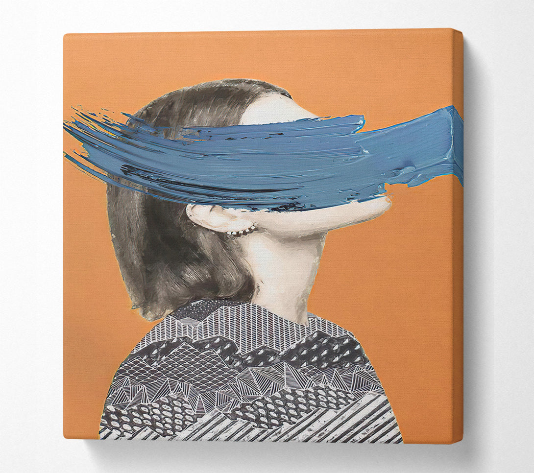  A Canvas Print of Blue Paint Face Canvas Print