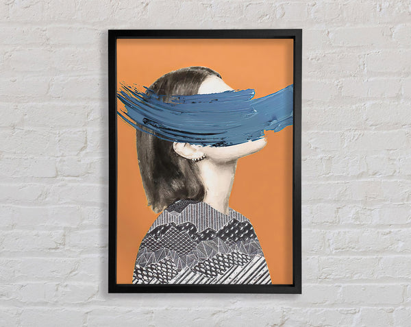 Blue Paint Face Framed Print
