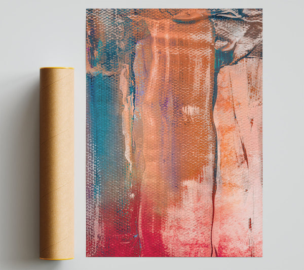 Crimson And Peach Hues Print