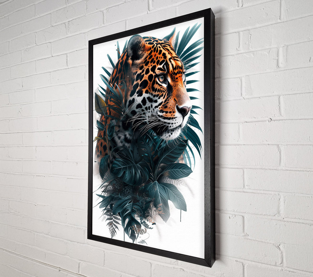  A Canvas Print of Emerald Jaguar Gaze Canvas Art