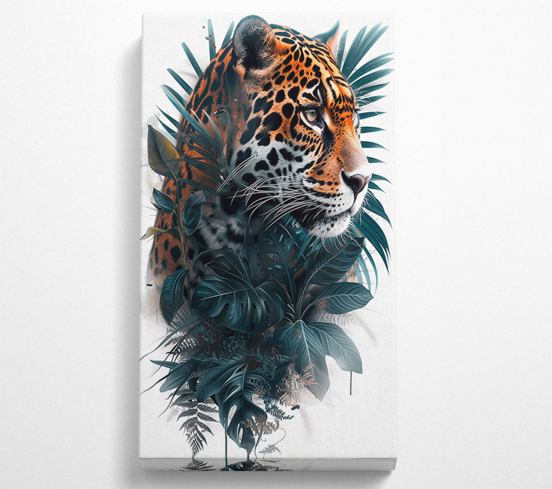  A Canvas Print of Emerald Jaguar Gaze Canvas Art