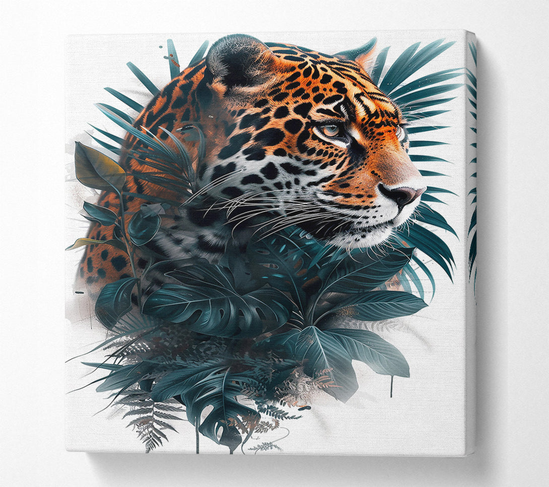  A Canvas Print of Emerald Jaguar Gaze Canvas Art