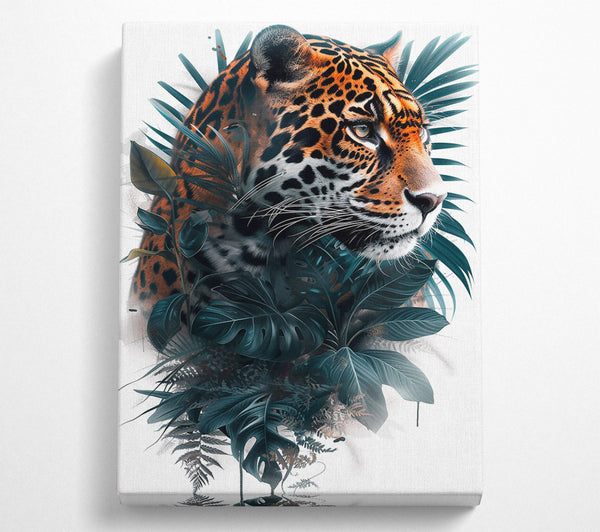  A Canvas Print of Emerald Jaguar Gaze Canvas Art